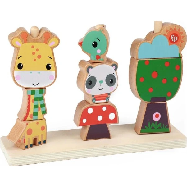 Fisher-Price Holz-Stapelturm (9-teilig) bunt