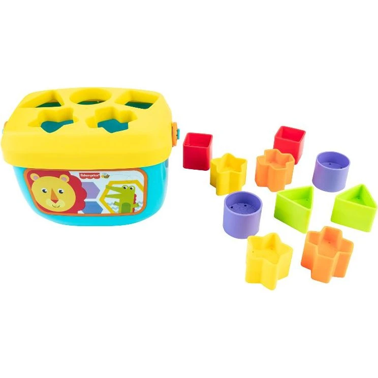 Fisher-Price Babys Erste Bausteine – 10 farbige Formblöcke mit Eimer