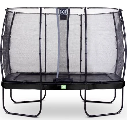 EXIT Elegant Rechteck-Trampolin 214x366cm schwarz mit Economy-Sicherheitsnetz