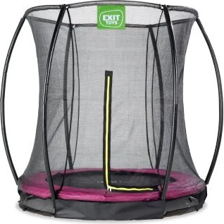 EXIT Silhouette Bodentrampolin ø183 cm mit Sicherheitsnetz rosa