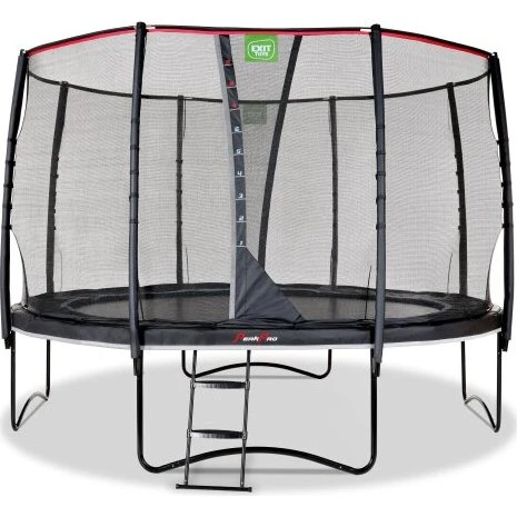 EXIT PeakPro Trampolin 366 cm schwarz mit Sicherheitsnetz und Leiter