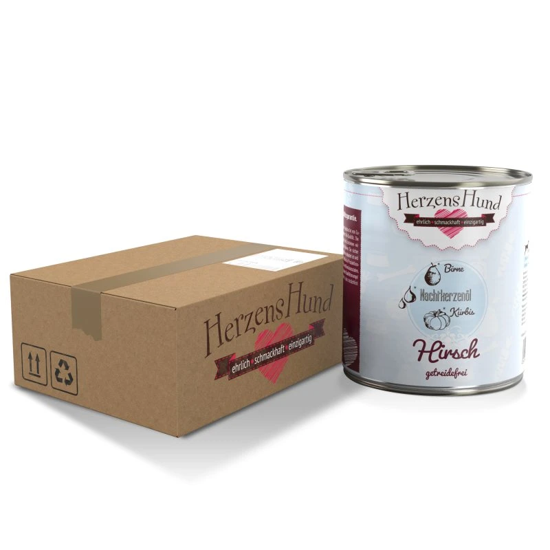Herzenshund Hirsch mit Kürbis getreidefrei 6 x 800g
