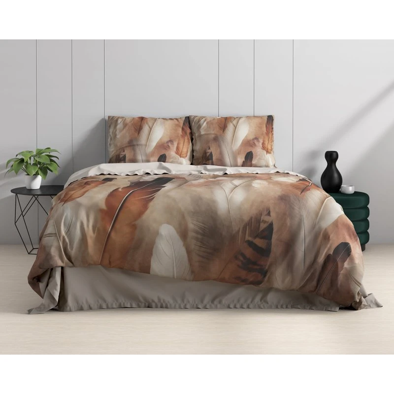 Feathura Bettbezug Taupe 100% Baumwollsatin