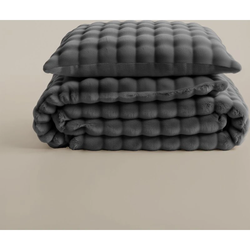 Sleeptime Velvet Band Bettwäsche-Set Pom Pom Anthrazit