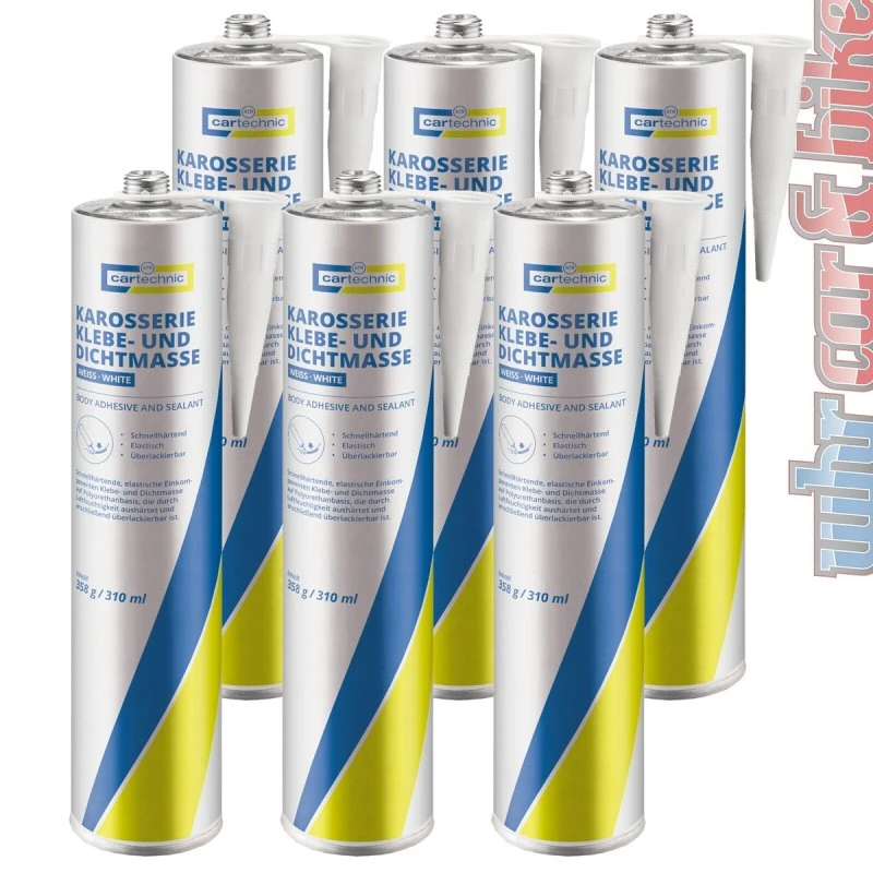 Cartechnic Karosserie Klebe- und Dichtmasse weiß 6x310ml