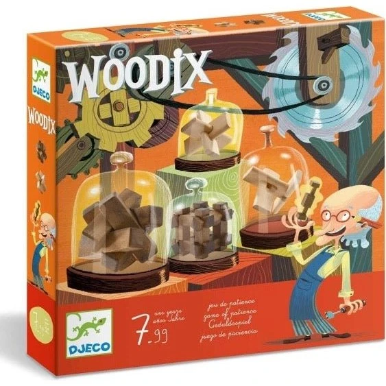 Djeco Woodix 6 Holzpuzzles – Knobelspiel ab 7 Jahren