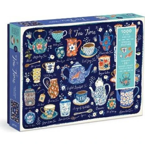 Galison Tea Time 1000-Piece-Puzzle mit Sonderformen