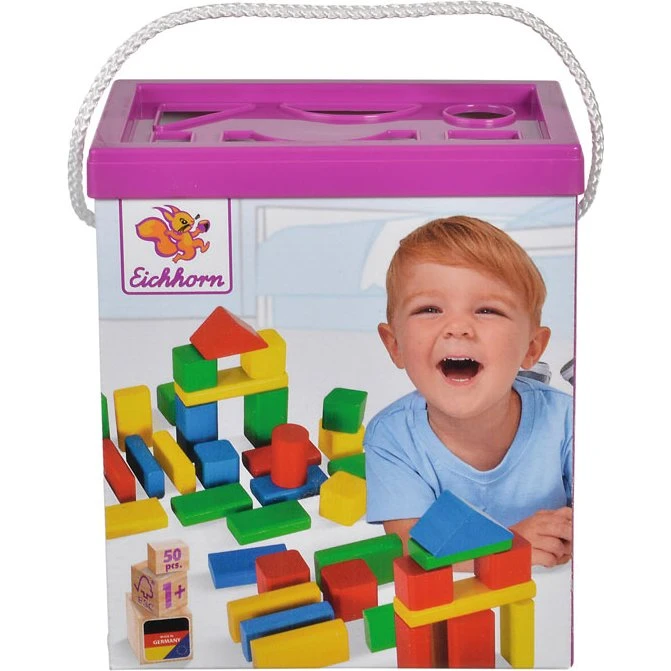 Eichhorn 50161 bunte Holzbausteine 50 Stück