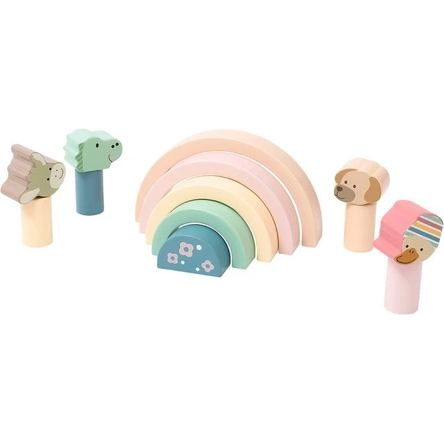 Sterntaler Holzbausteine Regenbogen rosa
