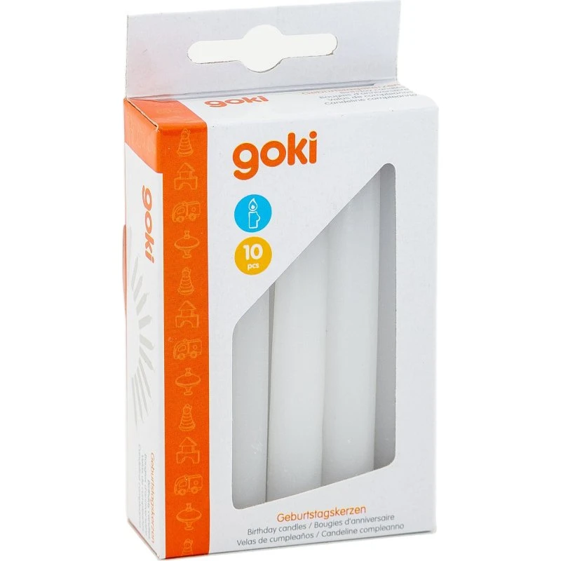 goki Kerzen weiß (10er Set) 8 cm