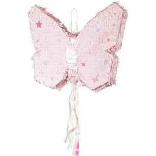 Faltbare Pinata Schmetterling Rosa, 58x48x10 cm