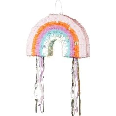 Falt-Piñata Regenbogen, XL, Pastell & Silber