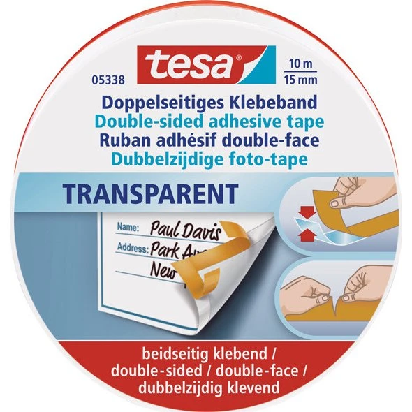 tesa® Doppelseitiges Klebeband 15 mm x 10 m