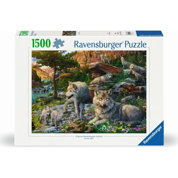 Ravensburger Puzzle 1500 Teile: Wolfsrudel im Frühlingserwachen