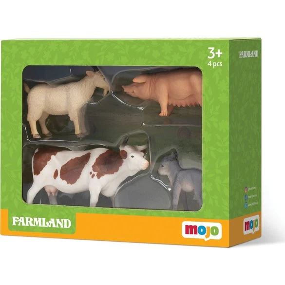 MOJO Farmland Fun Starter-Set mit 4 Bauernhof-Tieren