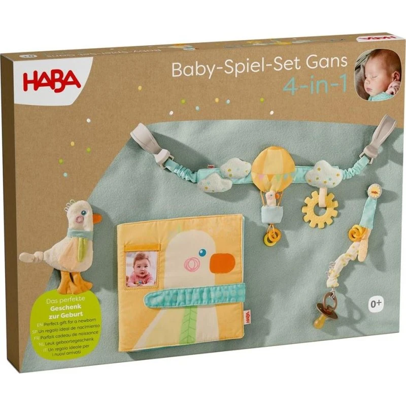 HABA Baby-Spiel-Set Gans 4in1 mit Kinderwagenkette