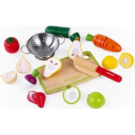 Janod Green Market Maxi Holzobst & -gemüse Set