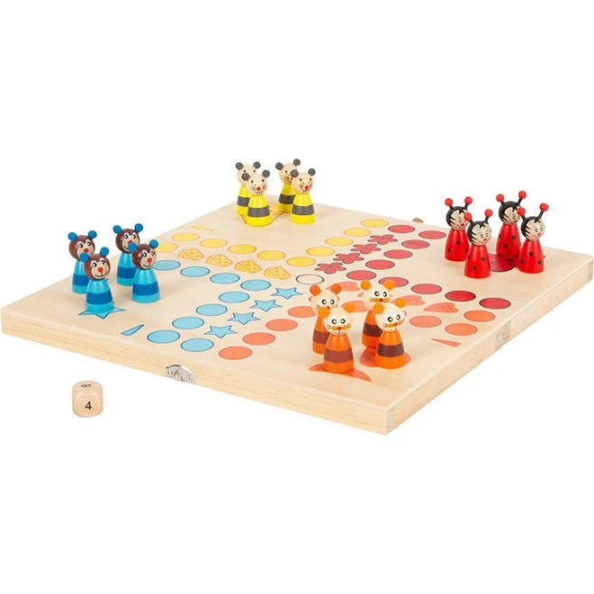small foot Ludo Tiere Würfelspiel – Holzspiel mit tierischen Figuren