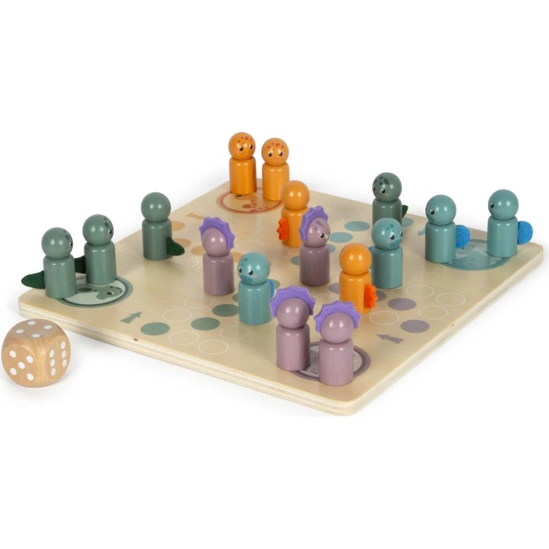 Ludo Dino – FSC®-zertifiziertes Holzspiel für 2–4 Spieler ab 4 Jahren