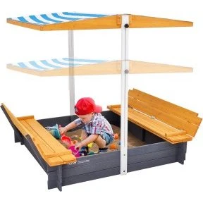 VEVOR Holzsandkasten mit Baldachin, 3–12 Jahre