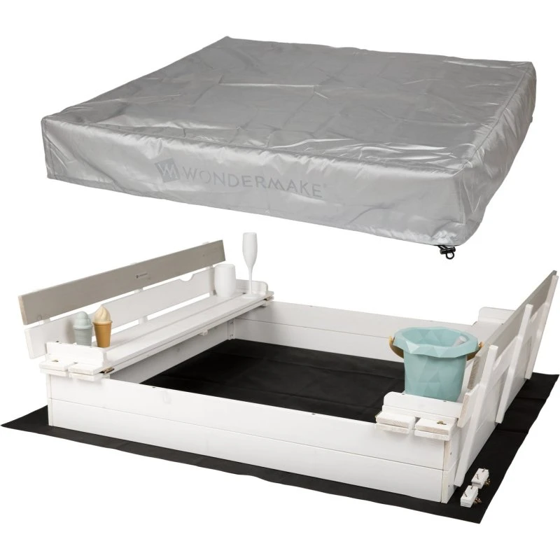 WONDERMAKE arena1 Sandkasten 120x120 cm weiß-grau