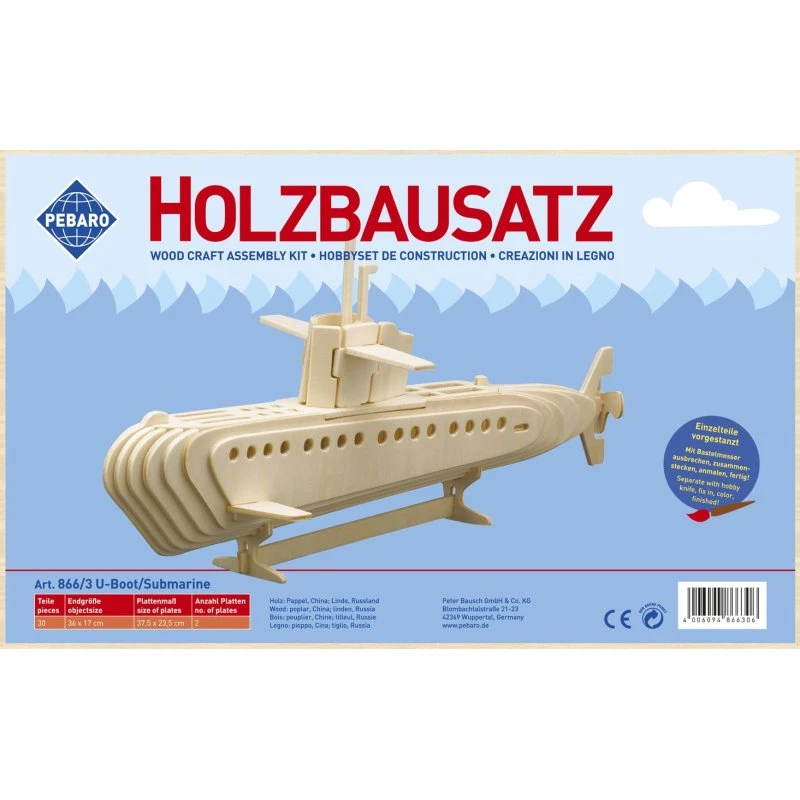 PEBARO 866/3 Holzbausatz U-Boot 30 Teile
