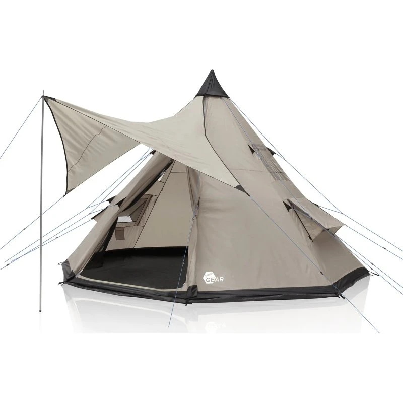 your GEAR Numana 400 Tipi-Zelt 4–6 Personen mit Sonnensegel