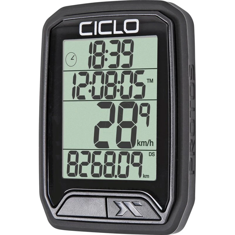 Ciclosport Protos 213 Funk-Fahrradcomputer, schwarz