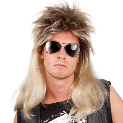 Ryan Rockstar Vokuhila Perücke – 80er Jahre Langhaar für Herren