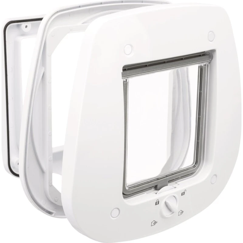 TRIXIE 4-Weg-Freilauftür für Glastüren, 27 x 27 cm, weiß