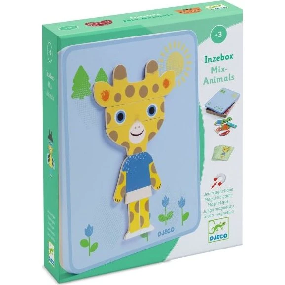 Djeco Inzebox Magnetisches Puzzle Tiere
