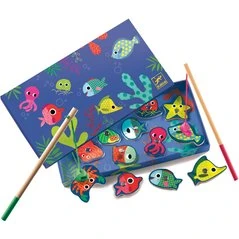Djeco Bunte Fische Angelspiel – Magnetisches Holzspiel