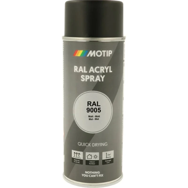 Motip Acrylfarbe RAL 9005 Schwarz Matt 400 ml
