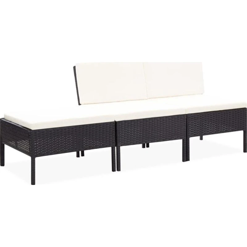 Hendrik 3-tlg. Garten-Lounge-Set Schwarz