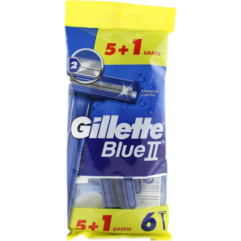 Gillette Blue II Einwegrasierer 6 Stk. Chromklingen