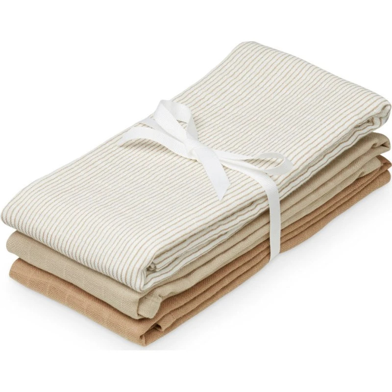 Cam Cam Copenhagen Musselintuch 3er-Pack Camel, Latte, Camel