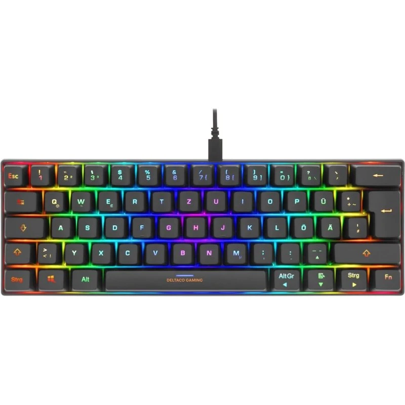 DELTACO GAM-075-DE mechanisch 60% RGB-Tastatur schwarz