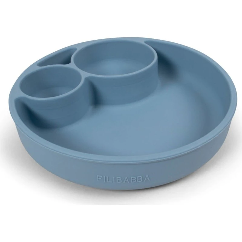 FILIBABBA Esslernteller mit Saugnapf, blau, 19 cm