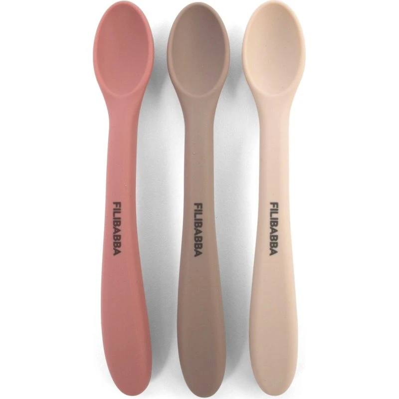 Filibabba 3er-Pack Silikonlöffel Rose Mix