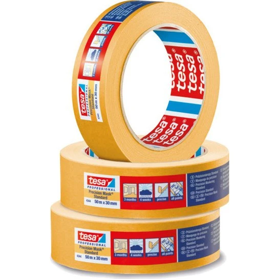 tesa Krepp® 4344 Präzisionsklebeband 50m x 10mm gelb