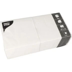 PAPSTAR 500 Servietten 33x33 cm 1-lagig 1/4-Falz weiß