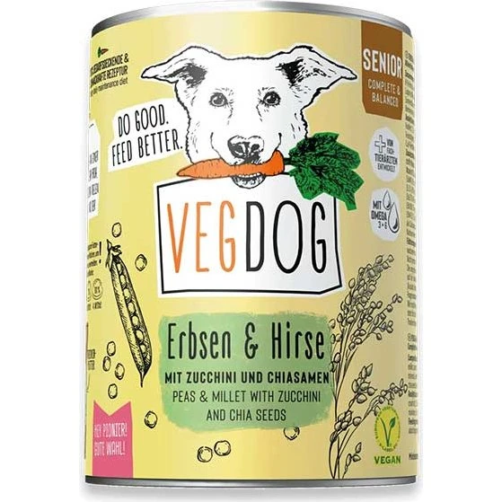 VEGDOG SENIOR Erbsen & Hirse - Alleinnahrung für ältere Hunde