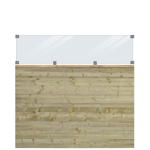 PLUS Plank Holz Zaun FARÖ mit Glas 174 x 163 cm