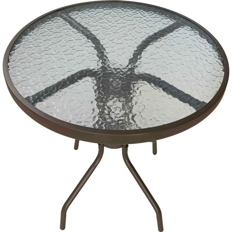 Ibiza Gartentisch rund 60x70 cm braun Metall/Glas
