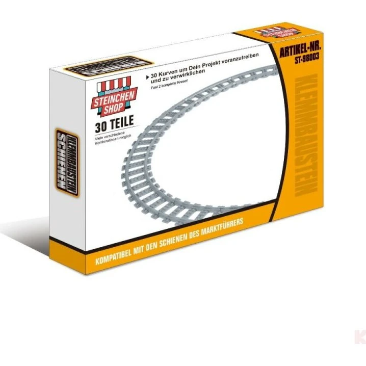 Steinchenshop ST-98003 Eisenbahn-Schienen-Set mit 30 Kurven