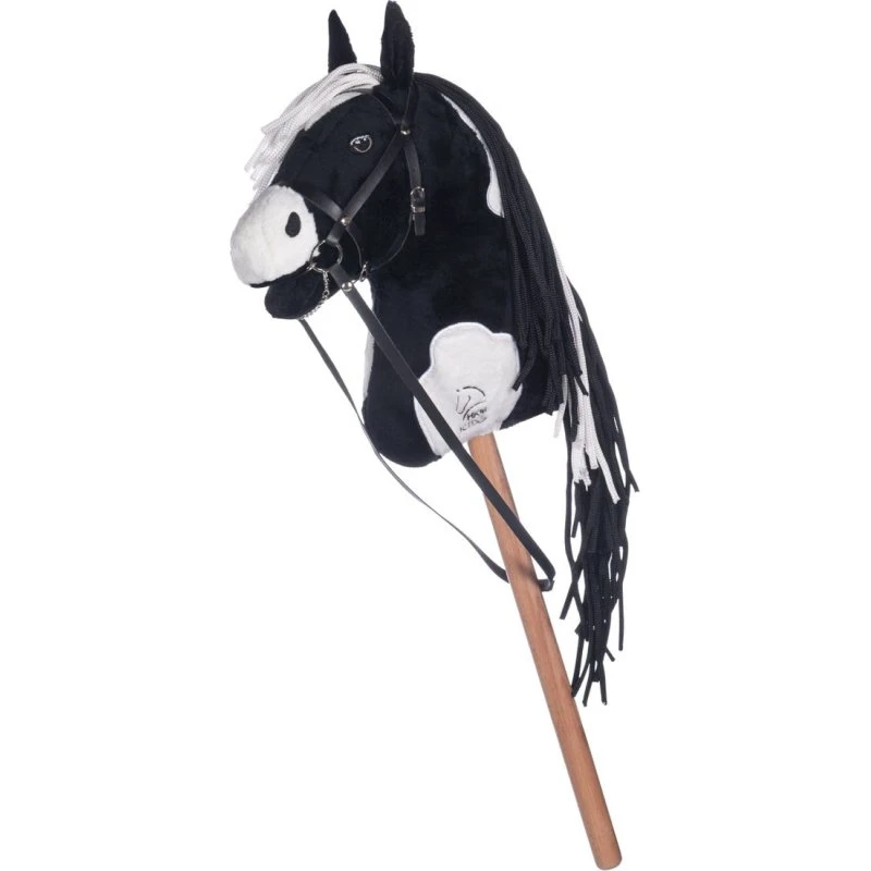 HKM Kids Hobby Horse Schwarz/Weiß mit Trense, 40 cm