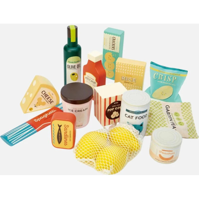 Spielessen Holzlebensmittel-Set, 16 Teile