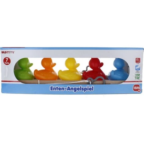 Besttoy Enten-Angelspiel mit Holzangel und 5 Enten