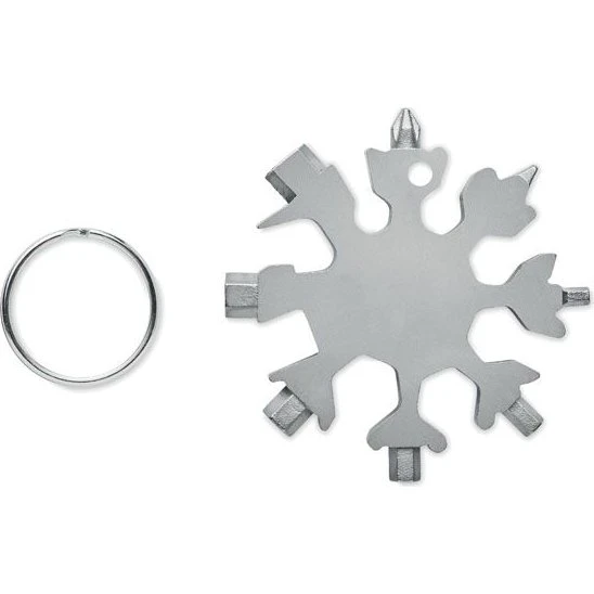 Floquet Multitool 17-in-1 aus Edelstahl, Schneeflocken-Form