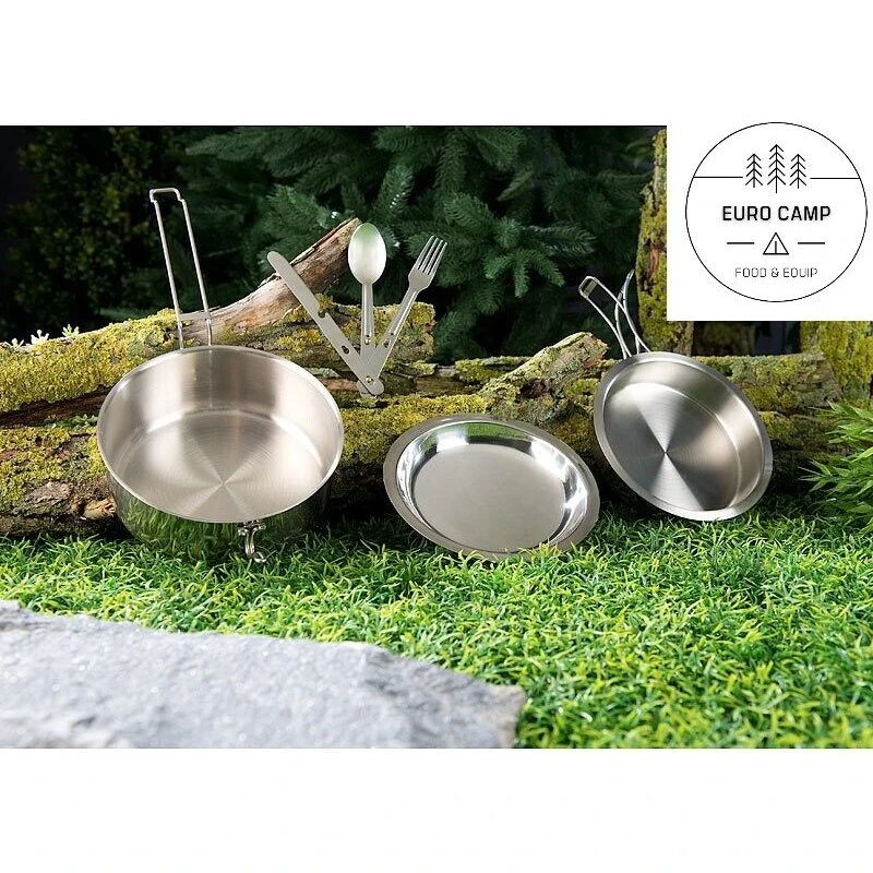 EURO Camp 6tlg Edelstahl-Geschirrset für Outdoor